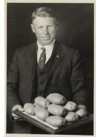 Thumbnail for 'Fair Exhibit, Man with Potatoes, San Luis Valley (?)'