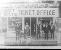 Thumbnail for 'Sovern Bicycle Shop - 1912 (ca.) - Exterior View with people in front of store'