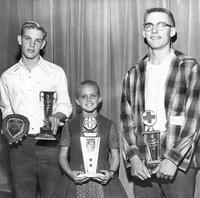 Thumbnail for 'Ausfahl Family - 1959 - Tim, Peggy and Rod winners of the 4-H Trophy'