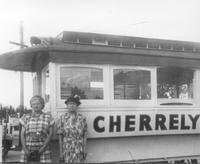 Thumbnail for 'Cherrelyn Horse Car - 1951 - The Dunn sisters in front of Restored Horse Car'