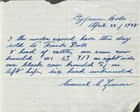 Thumbnail for 'Letter from Samuel Lemon to Frank Doll, 1908'