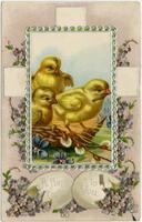 Thumbnail for 'Easter Chickens in Cross Postcard, 1909'