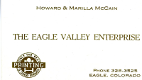Thumbnail for 'Eagle Valley Enterprise business card'