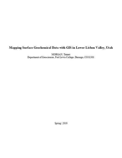 Thumbnail for 'Mapping Surface Geochemical Data with GIS in Lower Lisbon Valley, Utah'