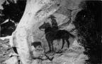 Thumbnail for 'Photograph of Painting by Ralph E. Rea - Cowboy and Horse Silhouetted on Moon.'