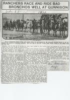 Thumbnail for 'Ranchers Race and Ride Bad Bronchos Well at Gunnison'