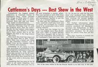 Thumbnail for 'Magazine Clipping “Cattlemen’s Days -- Best Show in the West”'