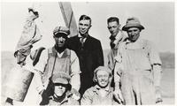 Arthur Thompson and his crew on top of the Ohio & Colorado Smelter Smokestack