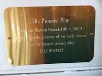 Thumbnail for 'Ella Burnett Pioneer Pew Plaque'