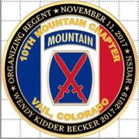 Thumbnail for '10th Mountain Chapter - NSDAR: Organizing Regent Challenge Coin (a)'