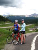 Thumbnail for 'Sandy Fuller Collection - no. 5: Sandy Fuller and Kim Fuller Cycling on Shrine Pass'