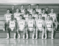 Thumbnail for 'WSC basketball coach Gene Anderson poses with his varsity team, 1966.'