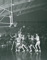 Thumbnail for 'Western State vs. Montana State in Mountaineer Gymnasium, ca. mid-1950s.'