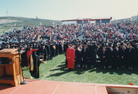 Thumbnail for 'Faculty Marshal Rouillard opens the 1993 Commencement exercises in Mountaineer Bowl.'