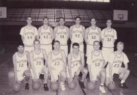 Thumbnail for 'The 1993 Mountaineer basketball team pose for a photo in Wright Gymnasium.  The 1993 team finished as RMAC Champions, having...'