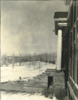 Thumbnail for 'West portico of North Hall (Taylor Hall) looking north, circa 1925.'
