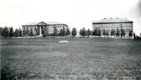 Thumbnail for 'View of North Hall, Gunnison County High School (later South Hall) and the first floor of Central Hall, circa 1923.'