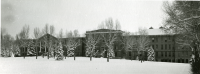 Thumbnail for 'View of Taylor Hall in winter from the west, mid 1950s.'