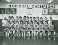 Thumbnail for 'The 1982 WSC wrestling team and coaches pose for their Curecanti photograph in Wright Gymnasium.'