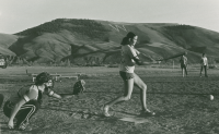 Thumbnail for 'Women's softball action in the not-yet developed Jorgensen Park fields, ca. 1980s.'