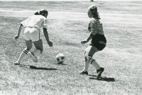 Thumbnail for 'WSC women's intramural soccer action, ca. 1990s.'