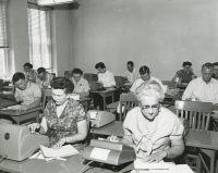 Thumbnail for 'A ten-key class is in session in Taylor Hall, Summer 1959.'