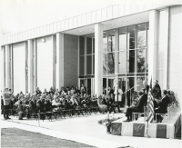 Thumbnail for 'Honored guests and audience at the Leslie J. Savage Library Dedication'