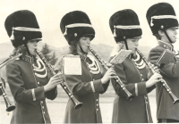 Thumbnail for 'Clarinet players perform in Mountaineer Bowl, ca. 1975.'
