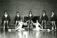 Thumbnail for 'Twirlers (and majorettes ?) pose in the Student Union Early 1960s'