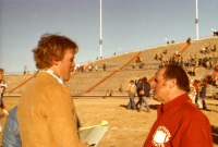 Thumbnail for 'Tracy Borah in pre-game preparation for the 1978 NCIA semi-finals playoff game, San Angelo Texas.'