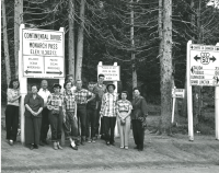 Thumbnail for 'The Hiking and Outing Club poses for a photograph on top of Monarch Pass, 1955.'