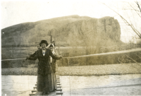 Thumbnail for 'Mildred Burch and others on the Palisades hanging bridge, May 25, 1912.'