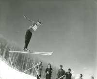 Thumbnail for 'Ski jumping participant at Rozman Hill 1950s.'