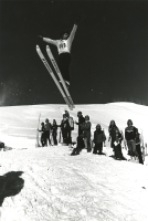 Thumbnail for 'Spectators at an early freestyle ski jumping competition, ca. mid- to late-1970s.'