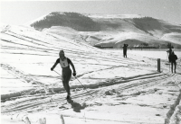 Thumbnail for 'Cross country ski competition at the base of Cupola Hill, WSC campus 1980s.'