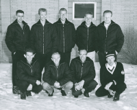 Thumbnail for 'The WSC ski team poses for a group photograph, ca. 1958.'