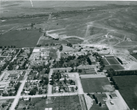 Thumbnail for 'Aerial view of campus looking north, circa 1963'