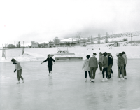 Thumbnail for 'Ice Skating Class on the north side of campus, circa 1966.'