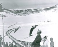 Thumbnail for 'Ski jumping competition at Rozman Hill, ca. early 1950s.'