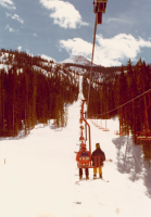Thumbnail for 'Looking up a chairlift, Crested Butte, ca. 1970s.'