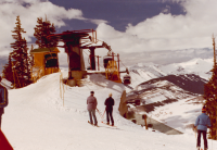Thumbnail for 'A view from the top of the covered chairlift, Crested Butte, ca. 1970.'