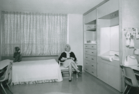 Thumbnail for 'Inside a dorm room in the newly constructed Escalante Complex, circa 1962.'
