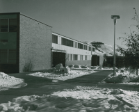 Thumbnail for 'Winter view of Hurst Hall from the north-northwest, circa early 1970s.'