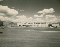 Thumbnail for 'View of Hurst Hall from the west soon after its completion, circa 1963.'