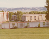 Thumbnail for 'View of Savage Library from the northeast above Escalante Terrace, summer 1979.'