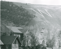 Thumbnail for 'W Mountain with Taylor Hall and the College Clubhouse (now Last Chance) in the foreground.'