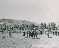 Thumbnail for 'WSC President Mickelson speaks at groundbreaking ceremonies for Mountaineer Bowl, 1947.'