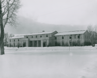 Thumbnail for 'Winter view of Ouray Hall from the northeast, circa 1950s.'