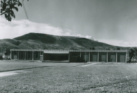 Thumbnail for 'Quigley Hall with W Mountain in the background, circa 1967.'
