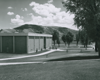 Thumbnail for 'The west entrance to Quigley Hall with W Mountain in the background, circa early 1970s.'